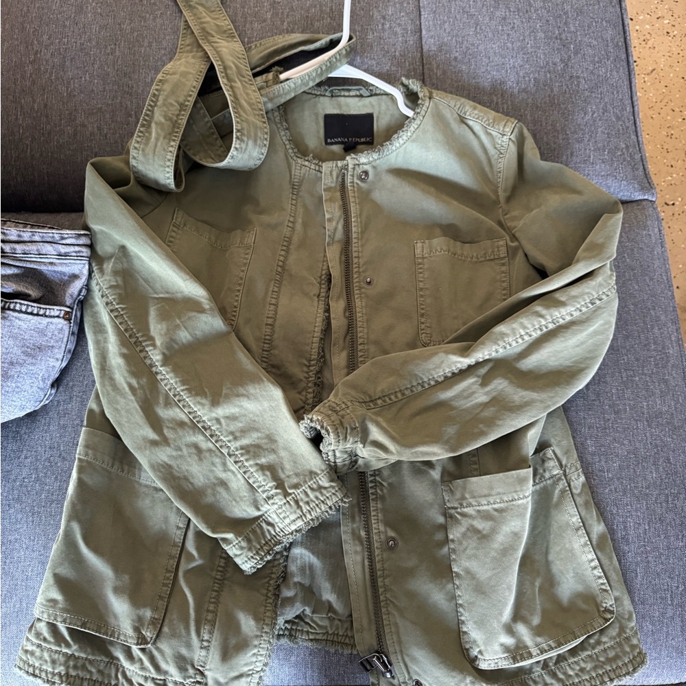 Banana Republic Olive Green Zip-Front Jacket